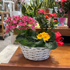 Cestino con fiori misti